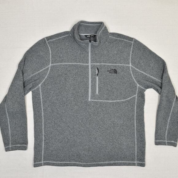 The North Face Other - The North Face Men 1/4 Zip Pullover Sweater Solid Polyester Gray Size XL Pocket
